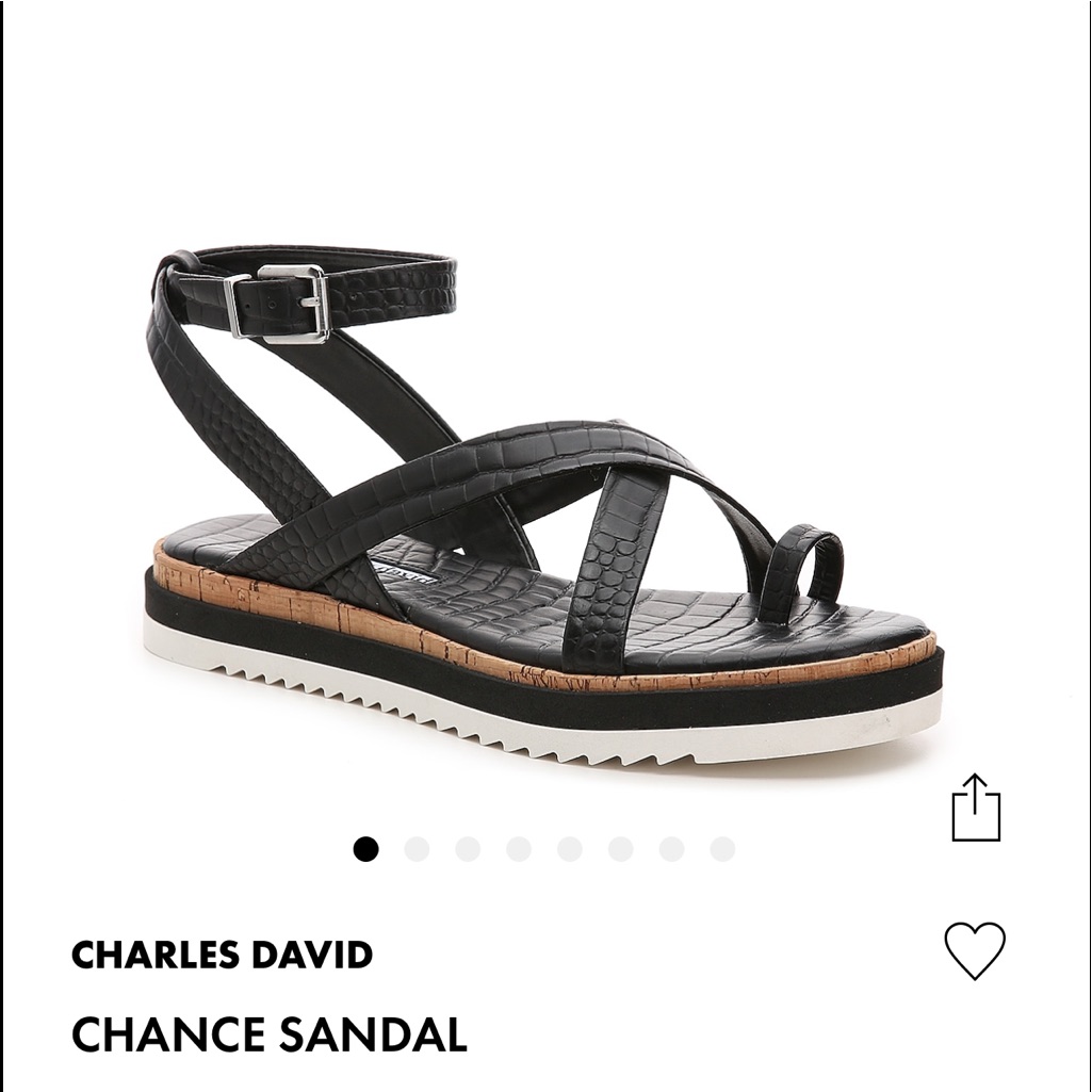 Nwt Black Charles David Sandals